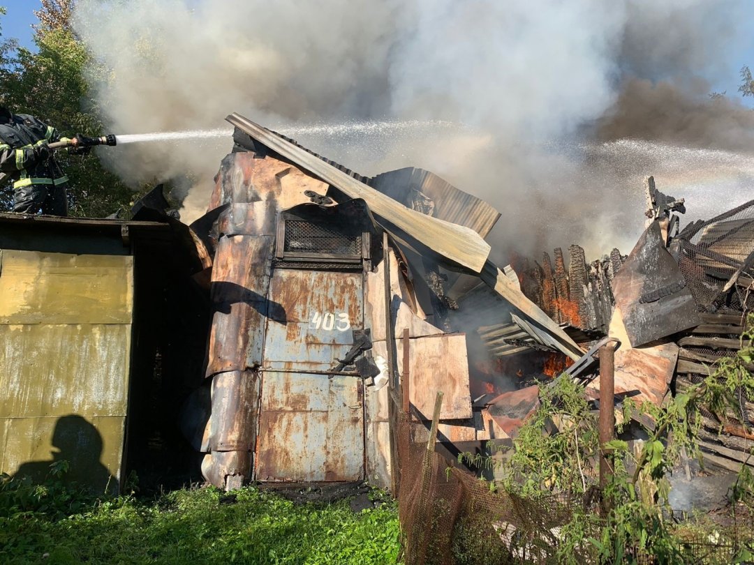 Пожар в хозяйственной постройке в Орехово-Зуевском городском округе